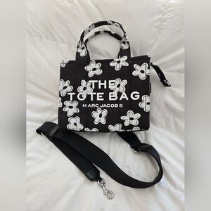 Marc Jacobs Black and White Floral Tote Bag